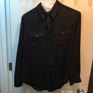 Yumi Kim black dressy/work long sleeve top